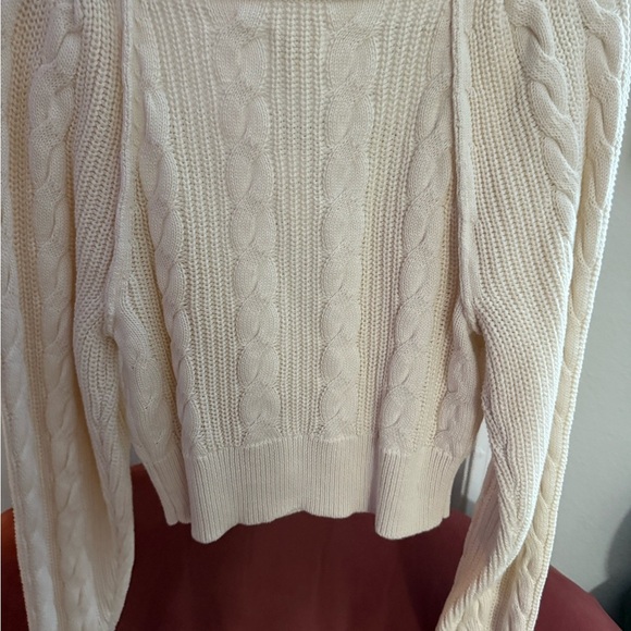 Aerie Cream Cable Knit Sweater - Picture 3 of 3
